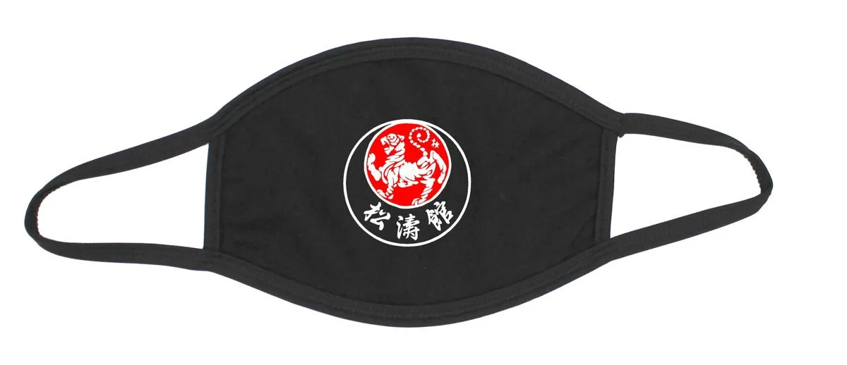 Masque bouche et nez en coton noir avec Shotokan
