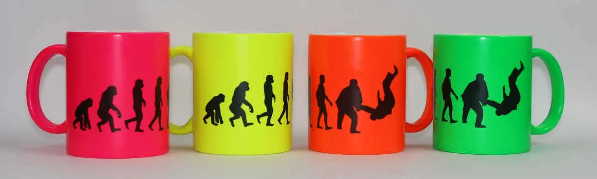 cup white/colourful printed with Karate colourful - Kopie - Kopie
