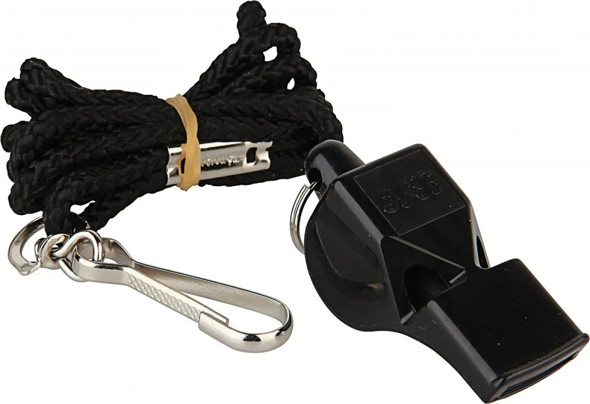 Professional plastic whistle with black band