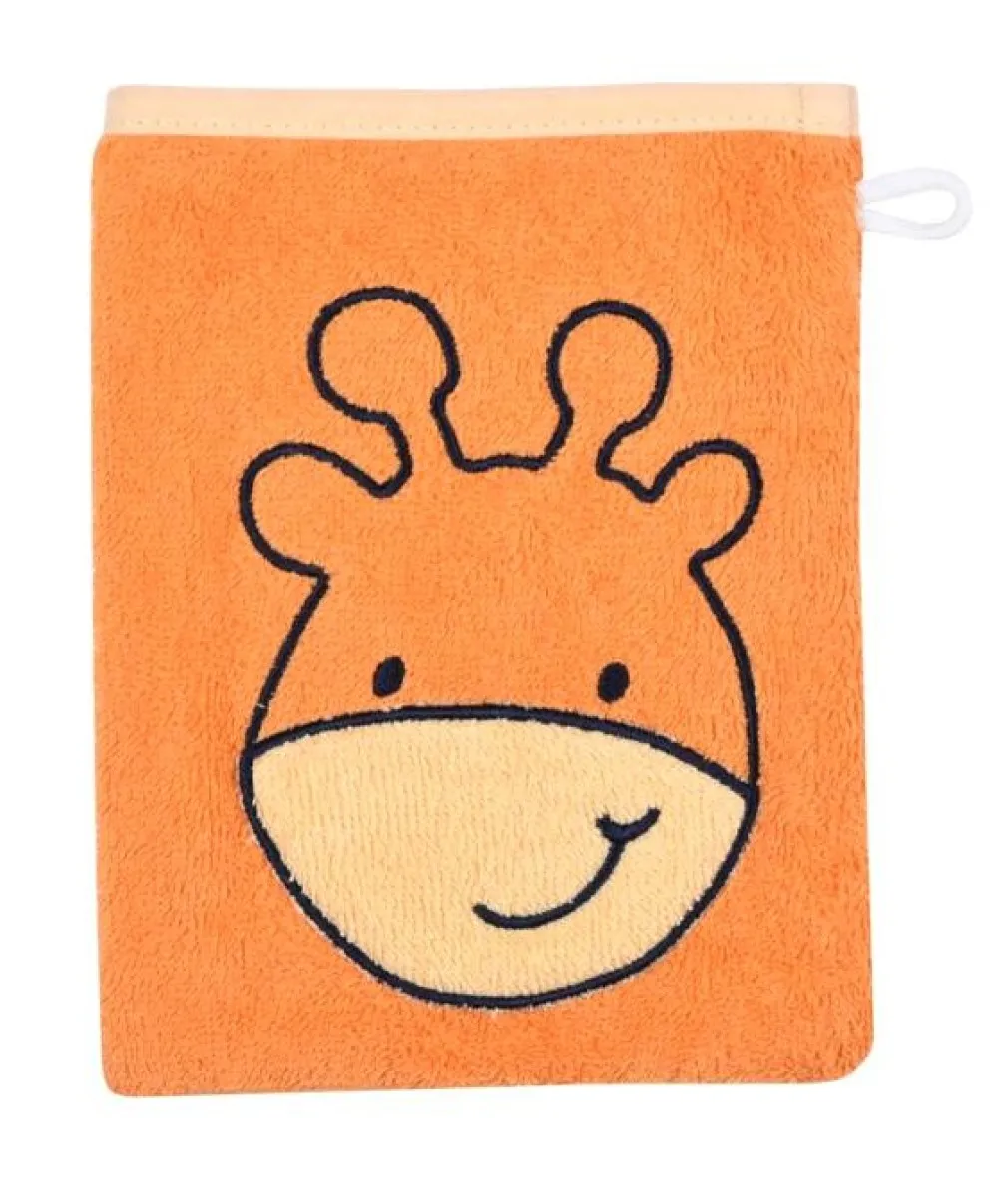 gant de toilette du tissu éponge avec motif girafe