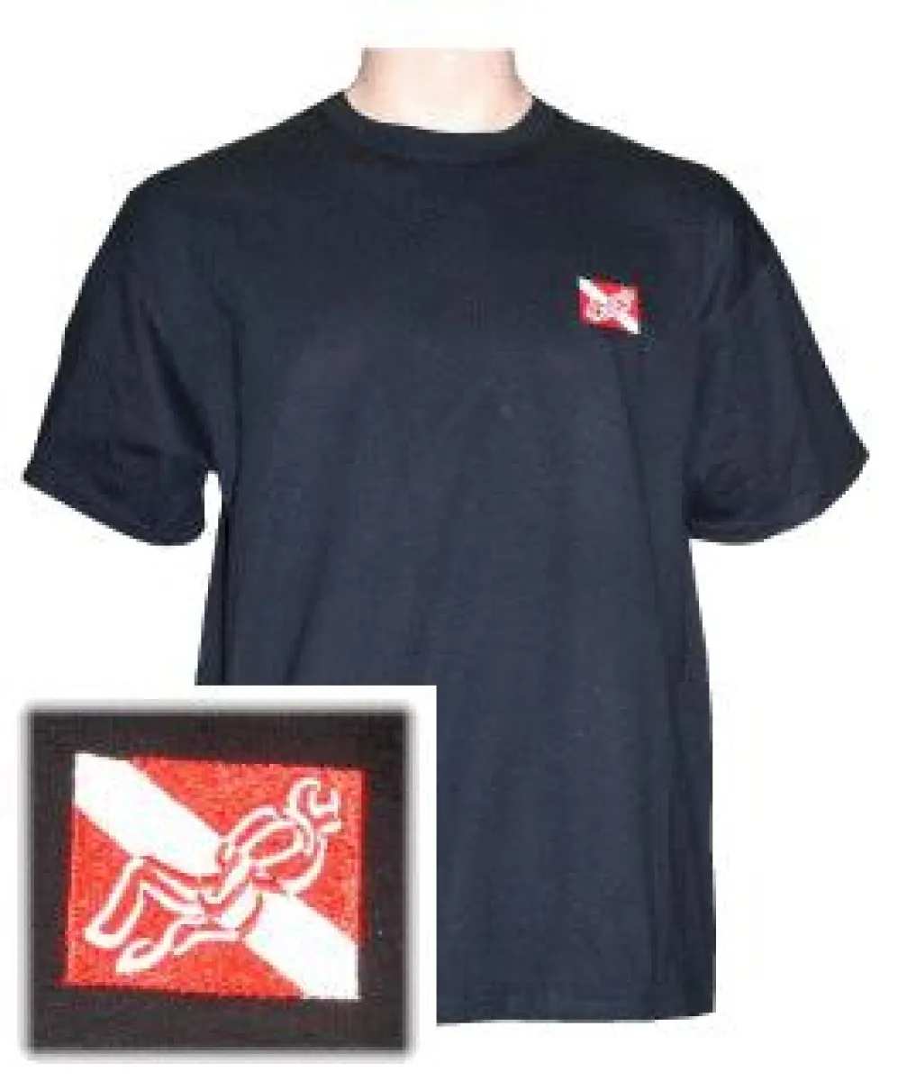 T-Shirt Taucher und Taucherflagge