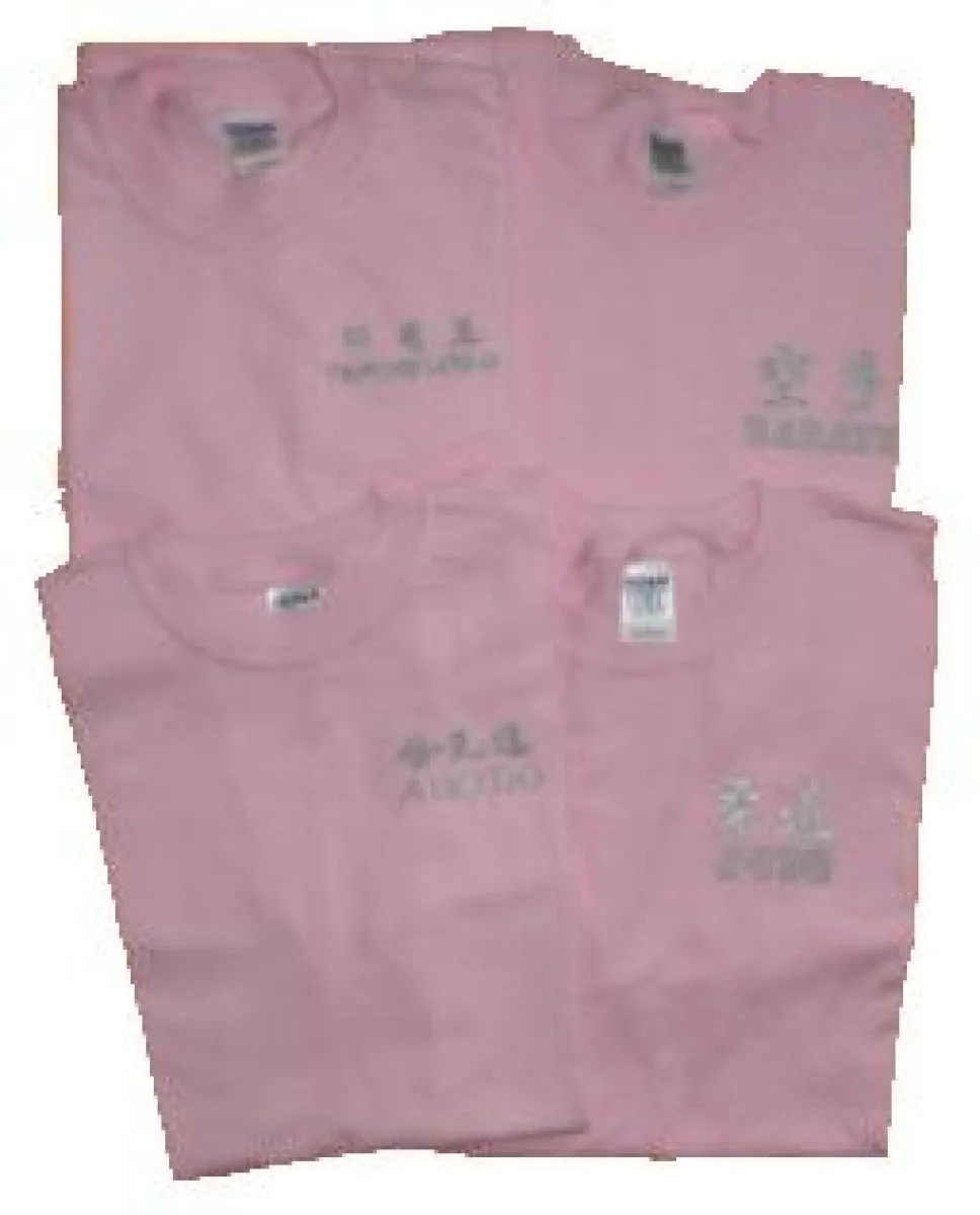 T-Shirt pink mit Schriftzeichen und Sportart