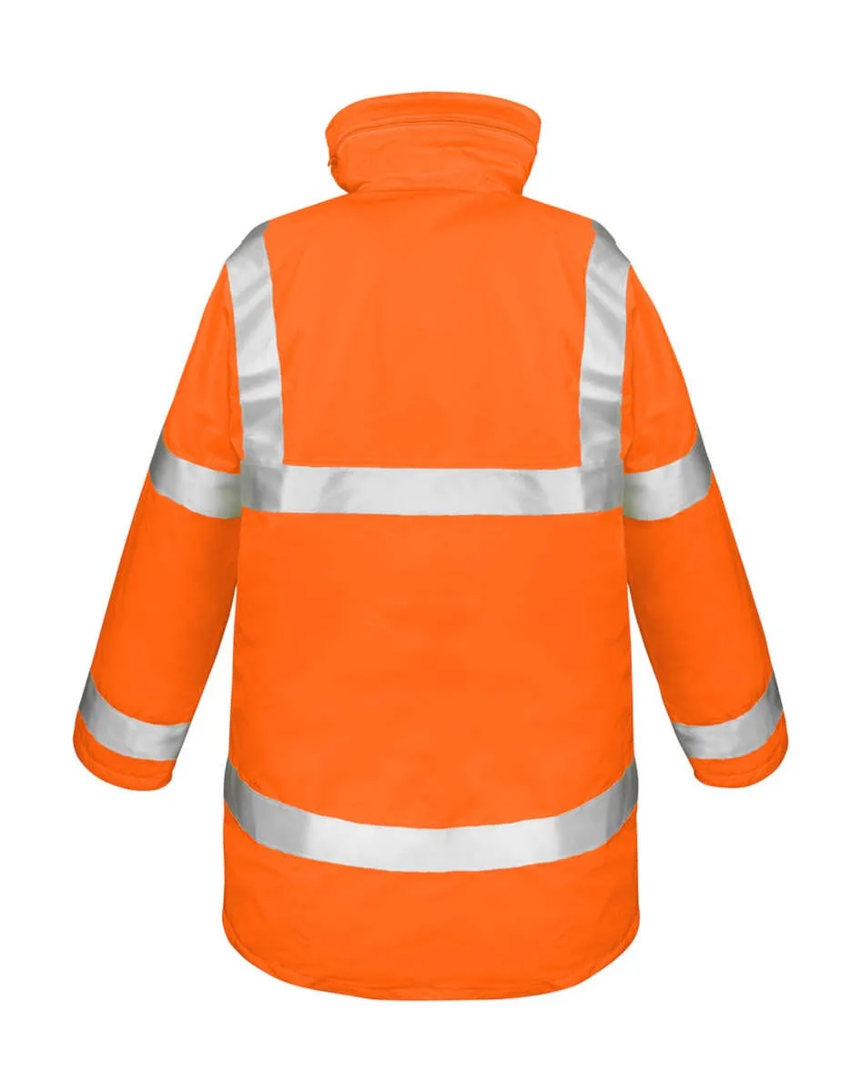 Sicherheitsjacke orange fluorereszierend hinten
