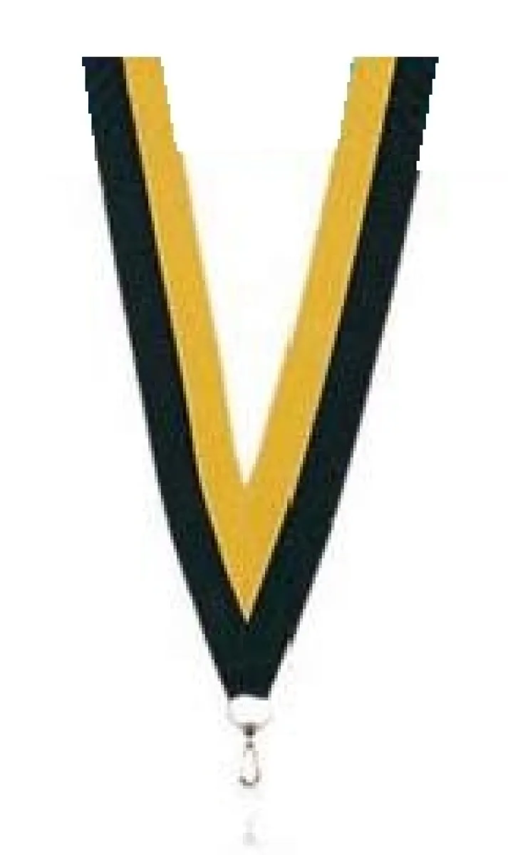 Medallas cinta amarilla y negra