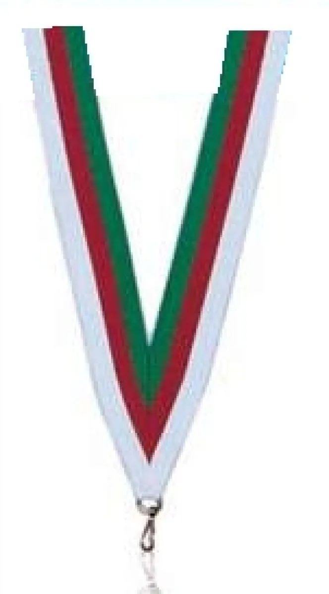 Medallas cinta verde y roja y blanca