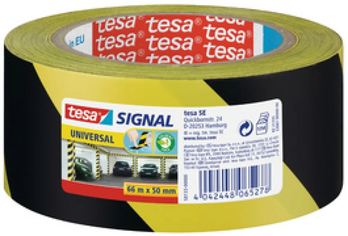 Cinta de senalización Tesa cinta de barrera amarilla/negra