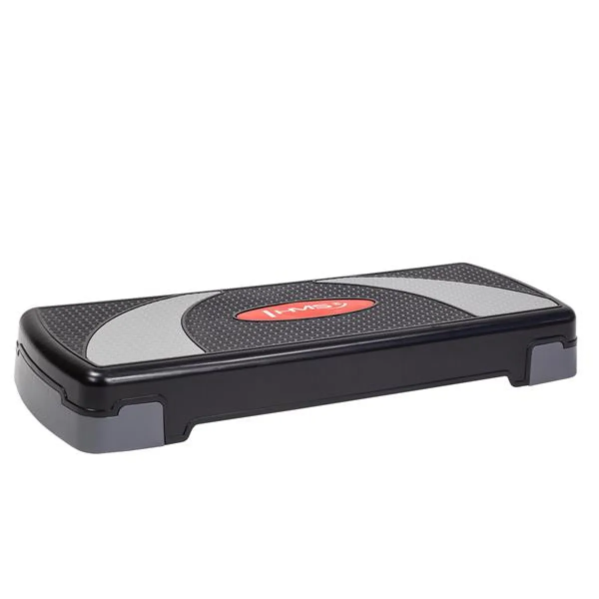Aerobic stepper - stepping board black/grey height adjustable