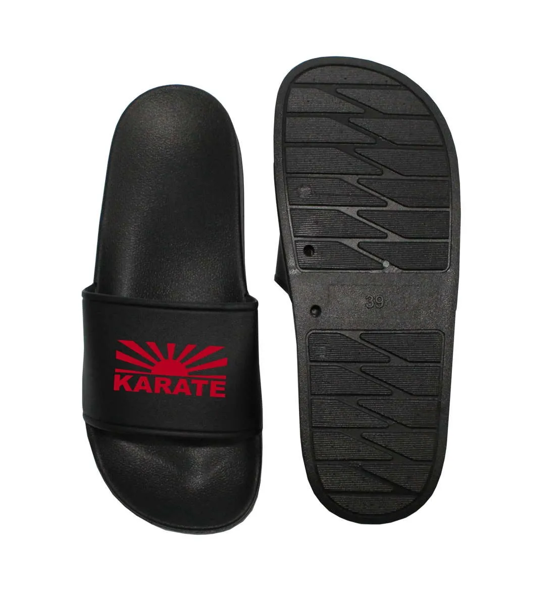 Bath slippers karate black japanese flag