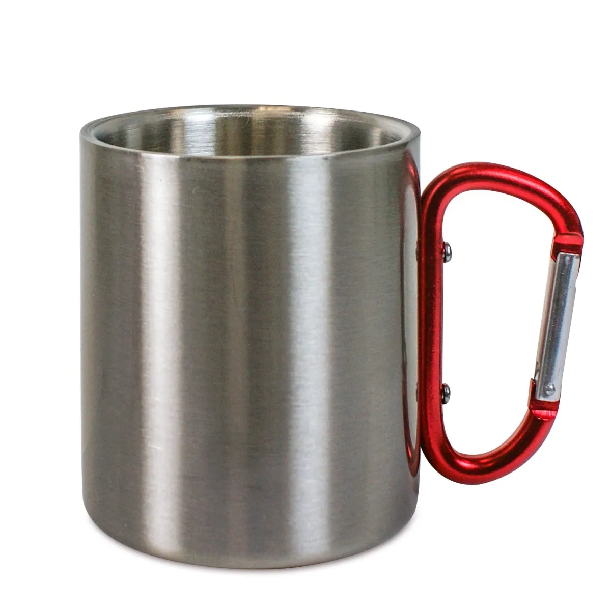Mug - Coffee mug - Cup - Stainless steel mug with carabiner