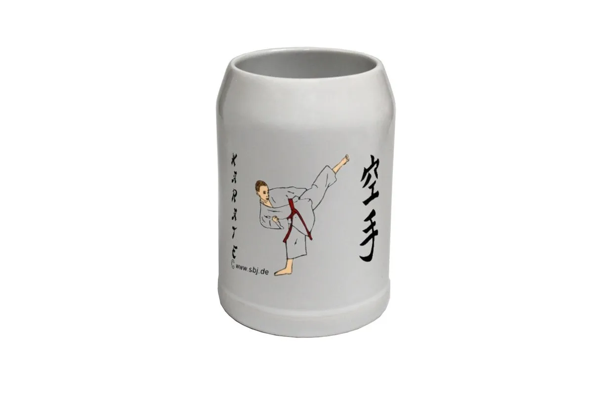 Beer mug Karate figure