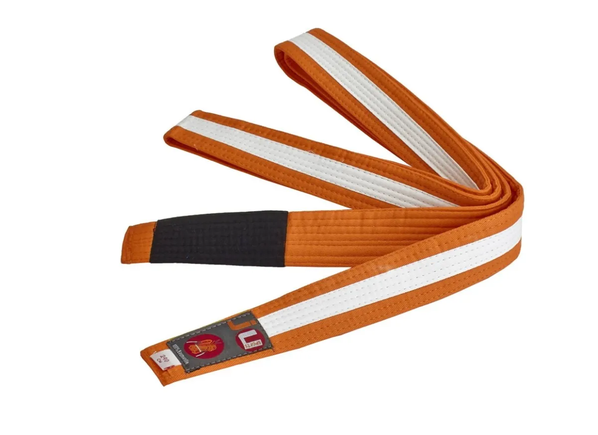 Bjj children s belt orange with white stripe