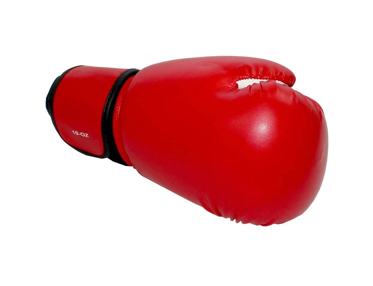Boxhandschuhe Sparring rot weiss Kunstleder mit Klettverschluss