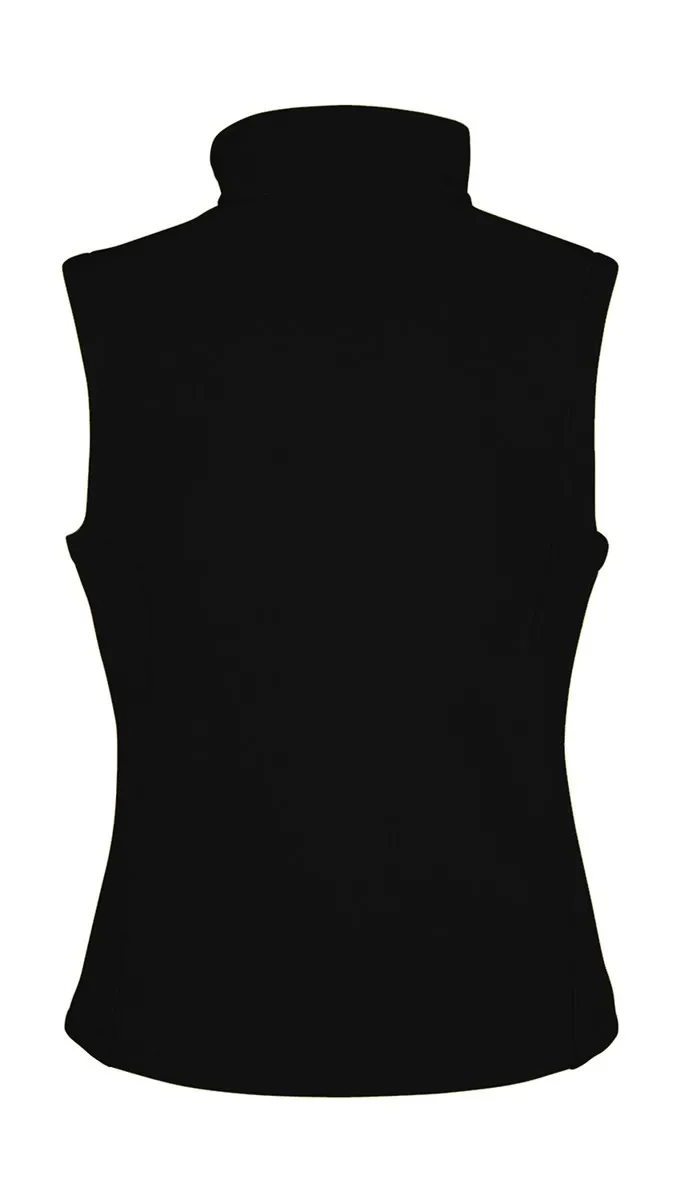 Damen Softshell Bodywarmer schwarz bedruckbar Rückseite