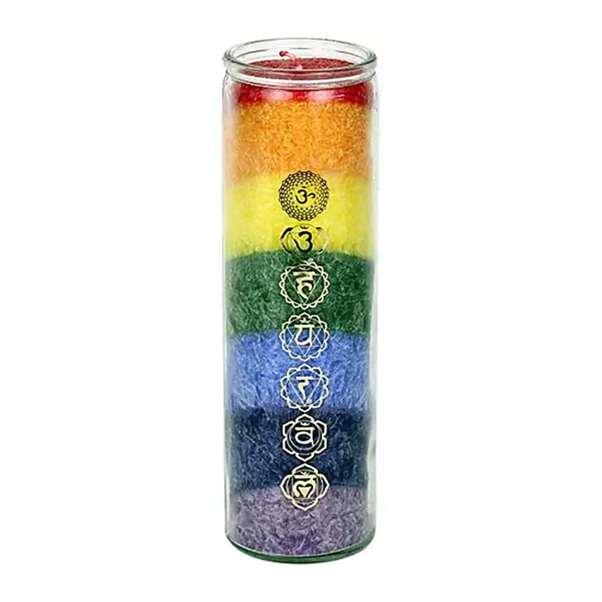Vela perfumada Chakra colores del arco iris con aceites esenciales