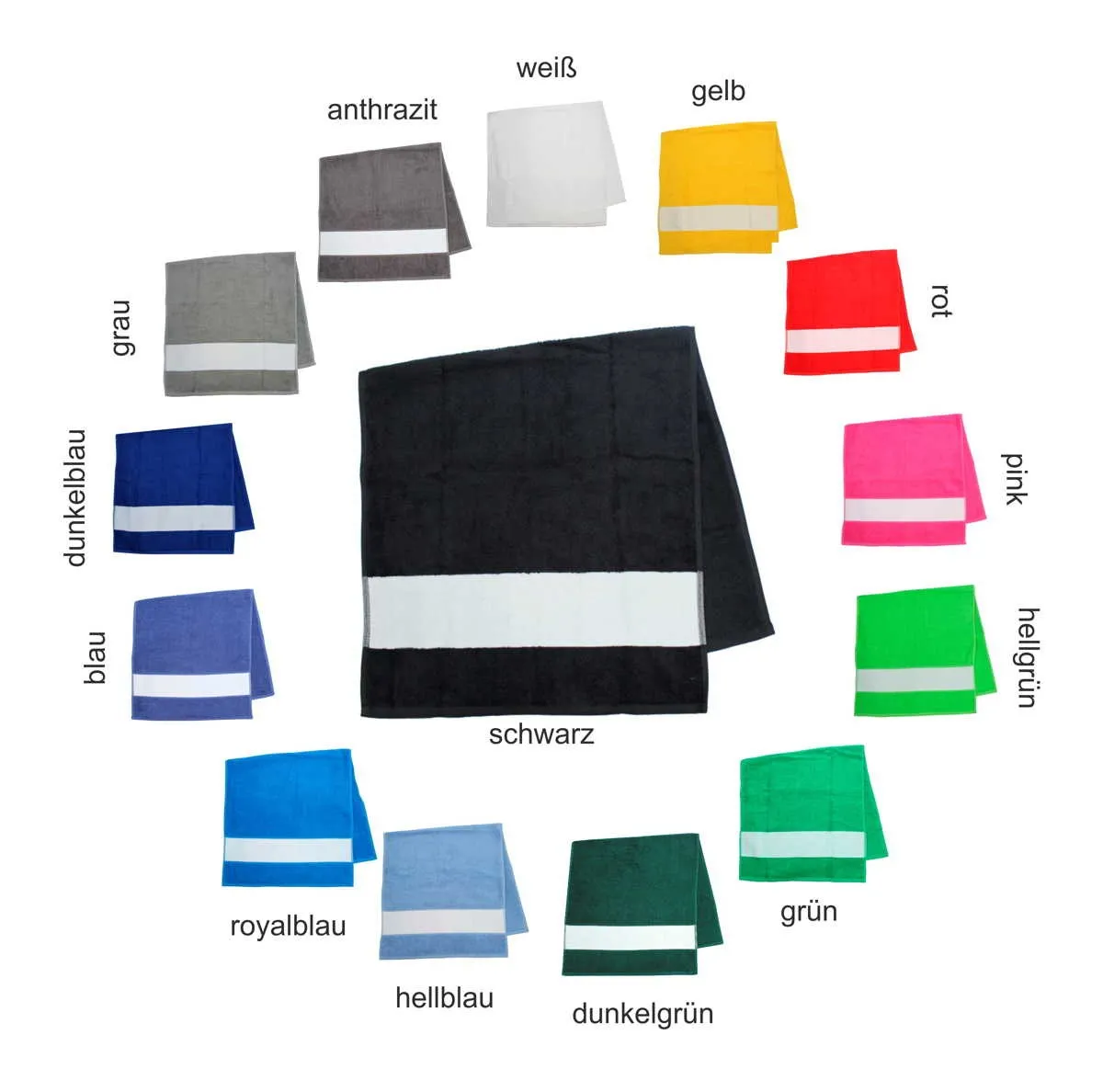 Farbauswahl bedruckte Handtücher und Duschtücher