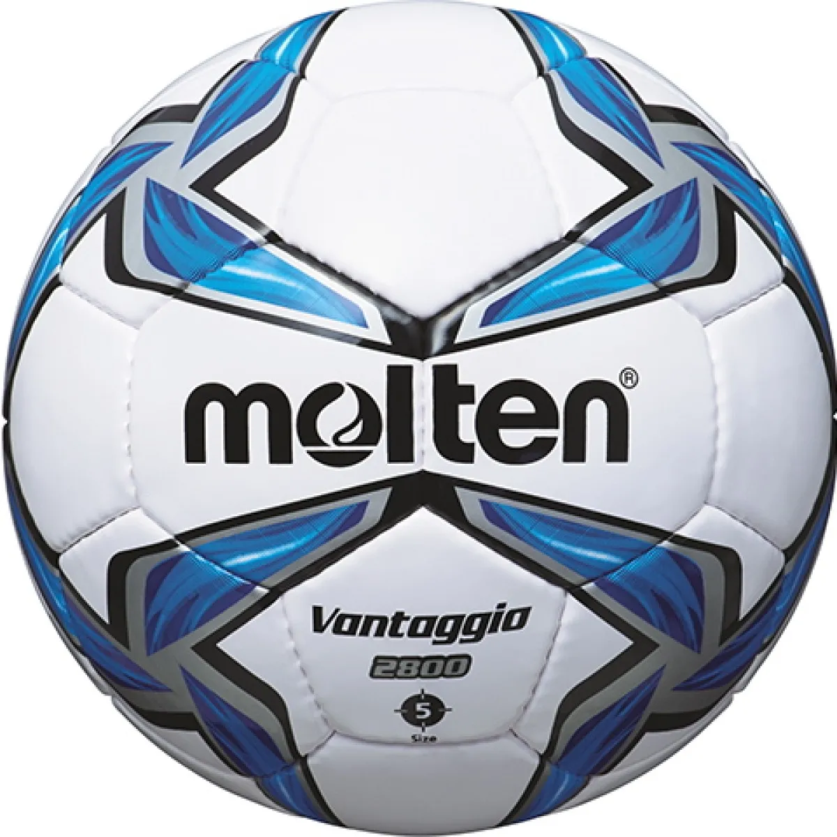 pelota de fútbol talla 5, color blanco / azul / plata