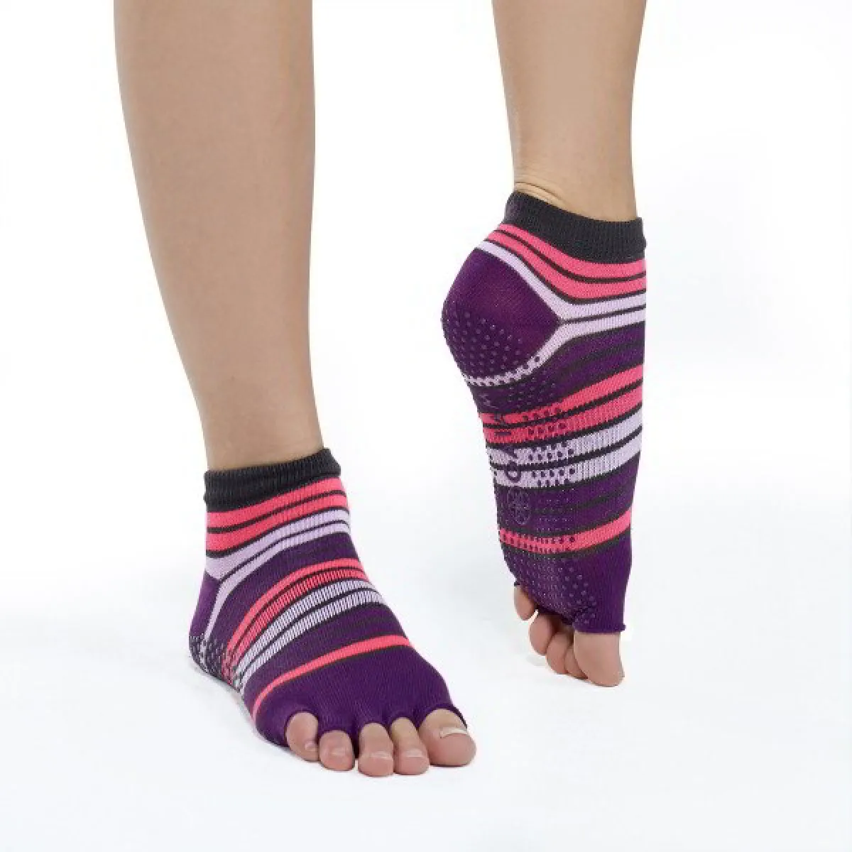 Anti-slip toeless socks Grippy purple