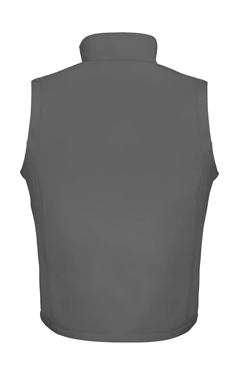 Herren Softshell Bodywarmer grau/schwarz bedruckbar Rückseite