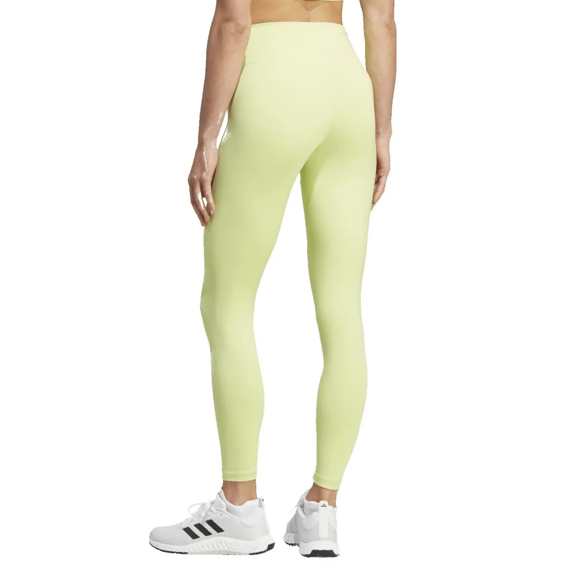 adidas women s training essentials high-waisted 7/8 leggings, lime
