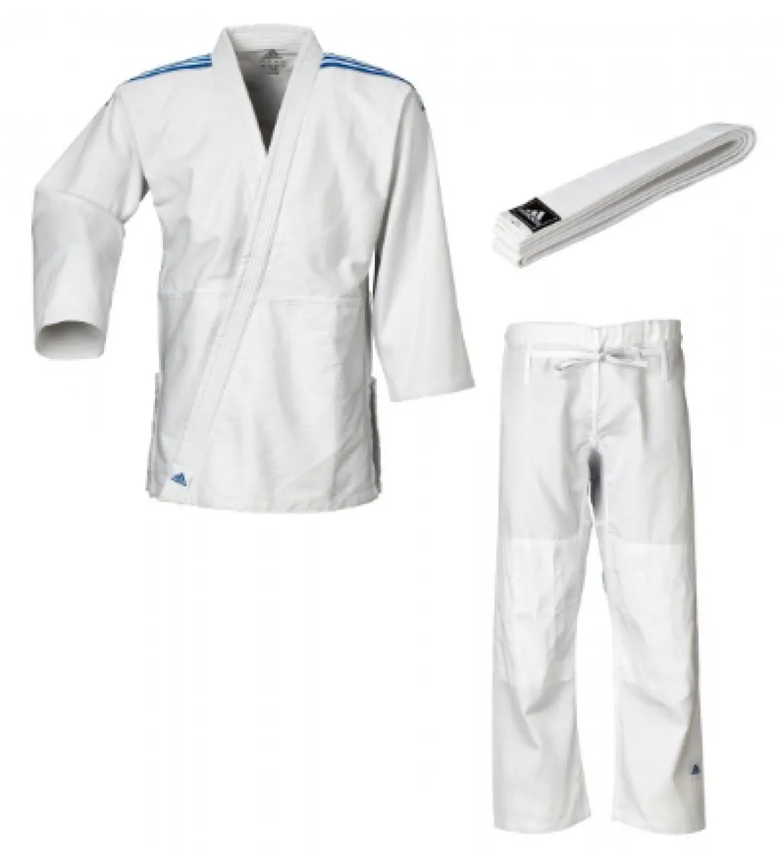 Kimono de Judo Adidas Club J350 blanc avec bandes bleues sur les épaules