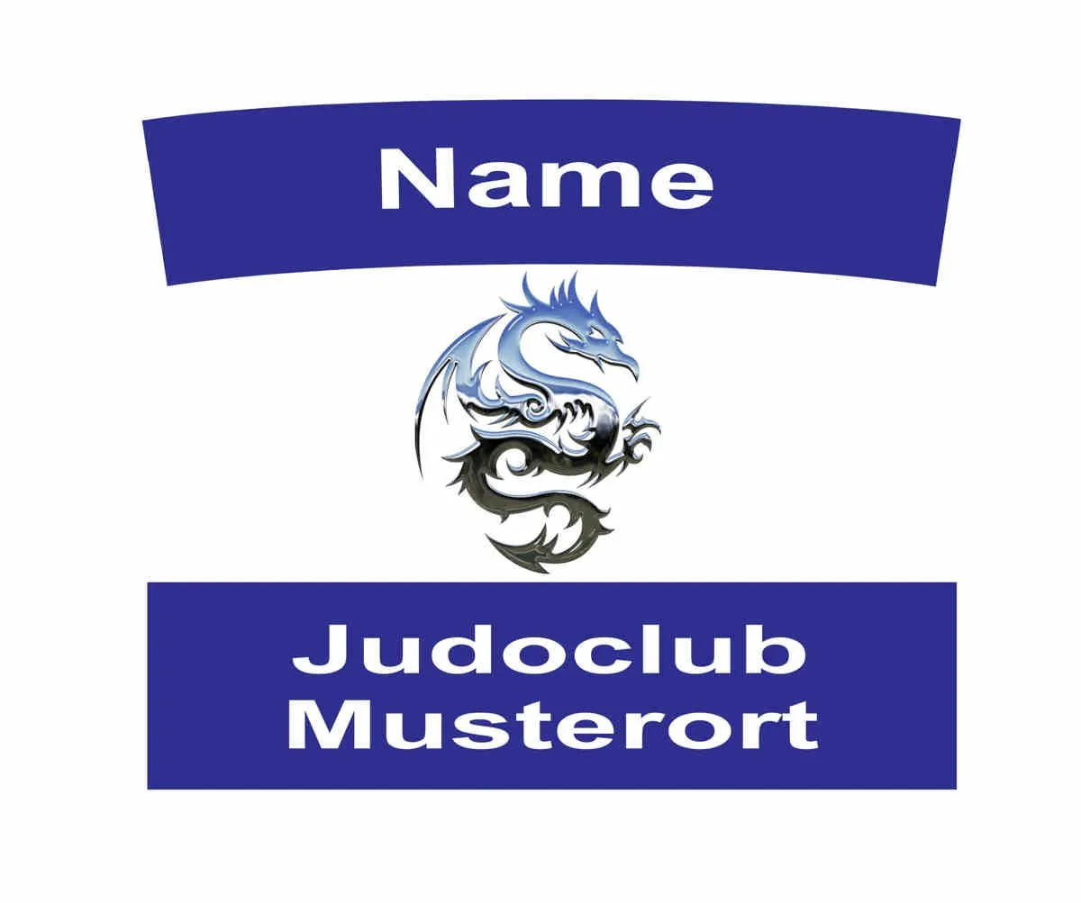 Judo suit back label with logo
