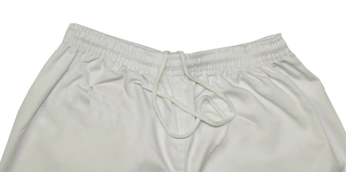 pantalón de Judo blanco con estabilización de las rodillas