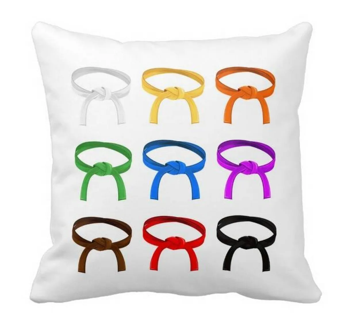 Cushion with print Budo belt colourful