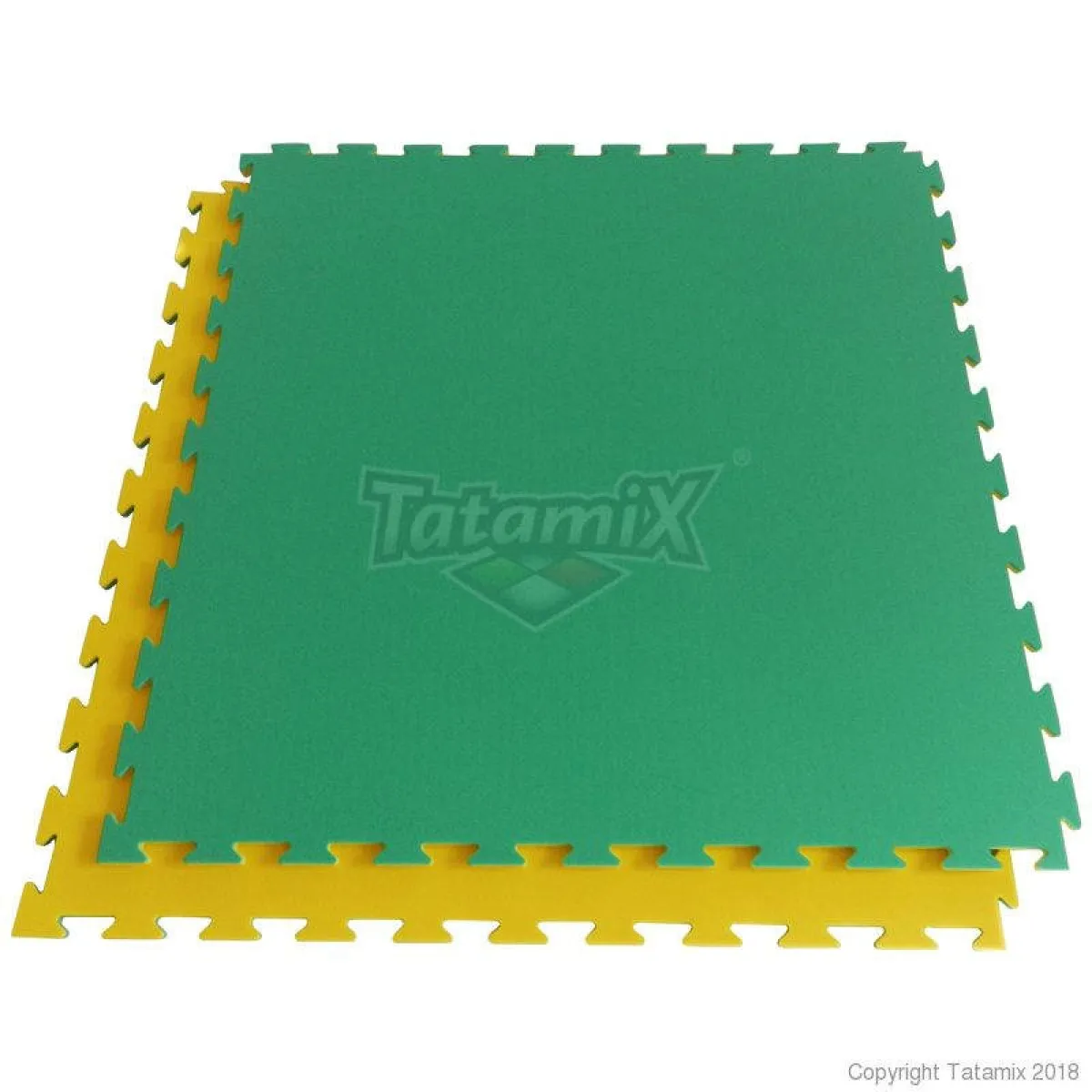 Tapis Tatami école B14FR jaune/vert 100 cm x 100 cm x 1,4 cm