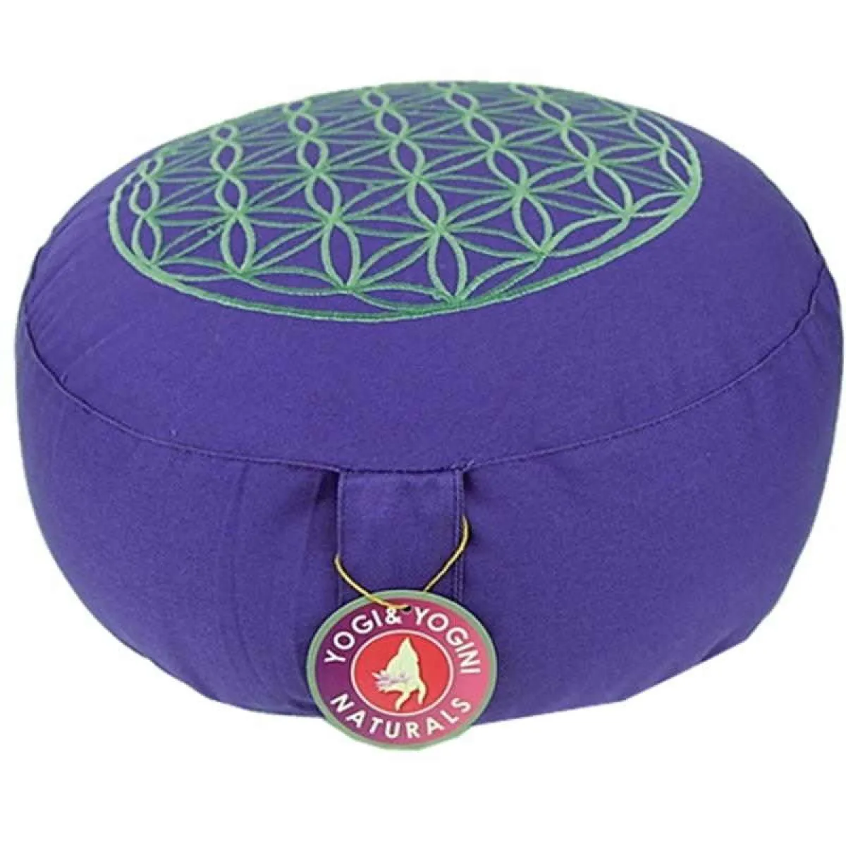Meditation cushion | yoga cushion 33x17 cm purple with flower of life in silver