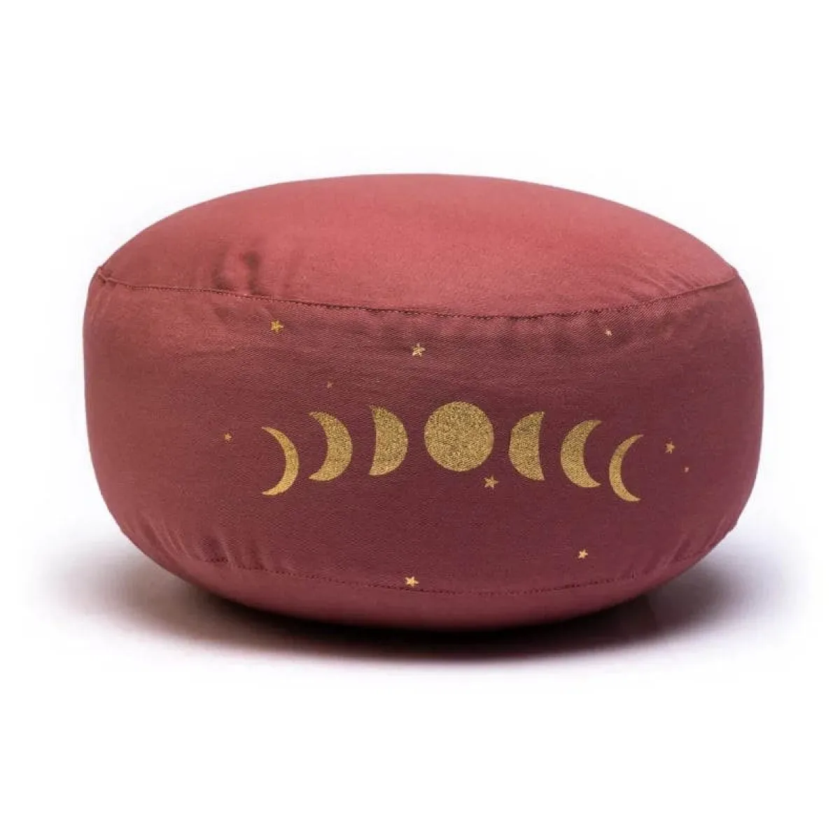 Coussin de méditation/yoga 33x17 cm vieux rose avec phase de lune