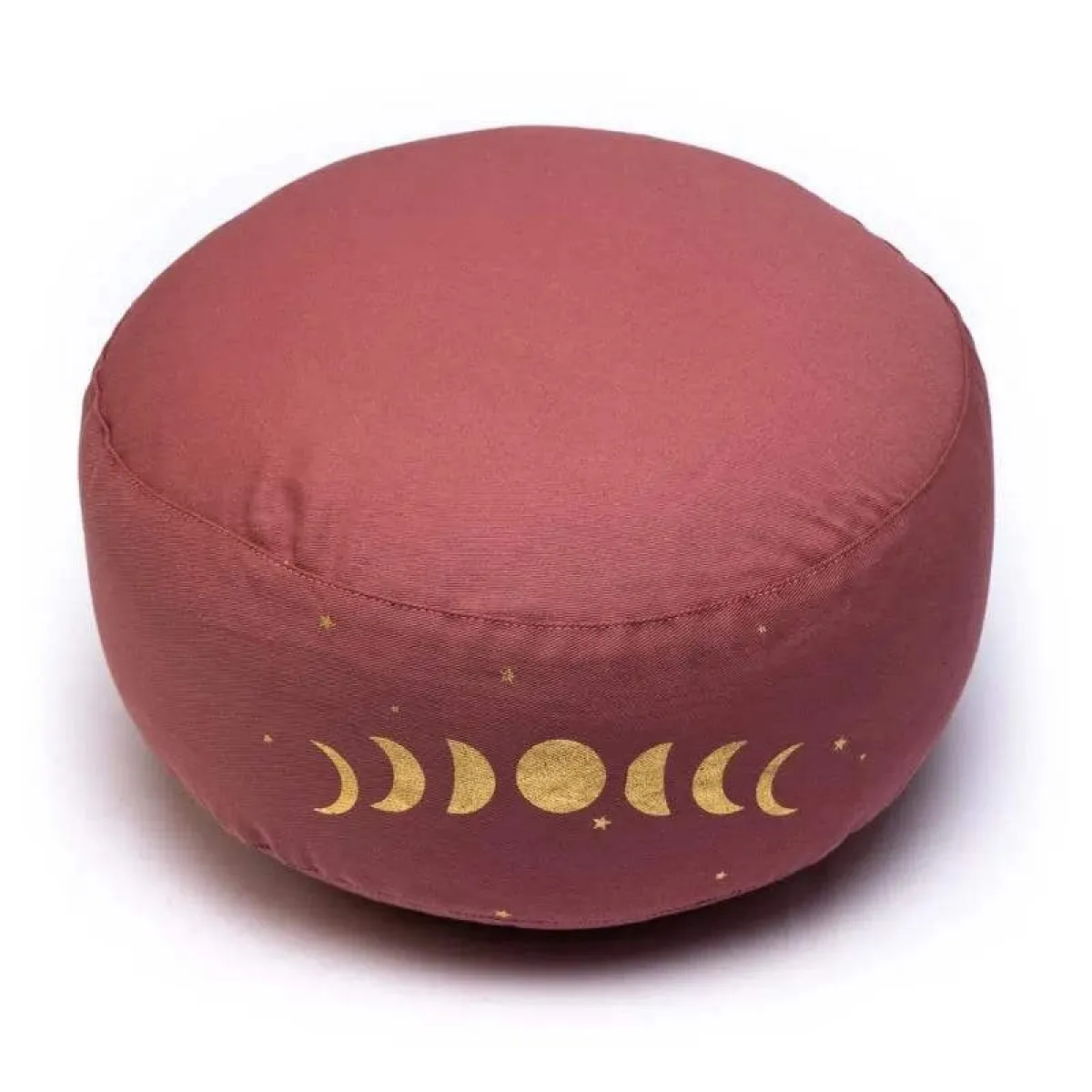 Cojín de meditación/yoga 33x17 cm rosa oscuro con fase lunar