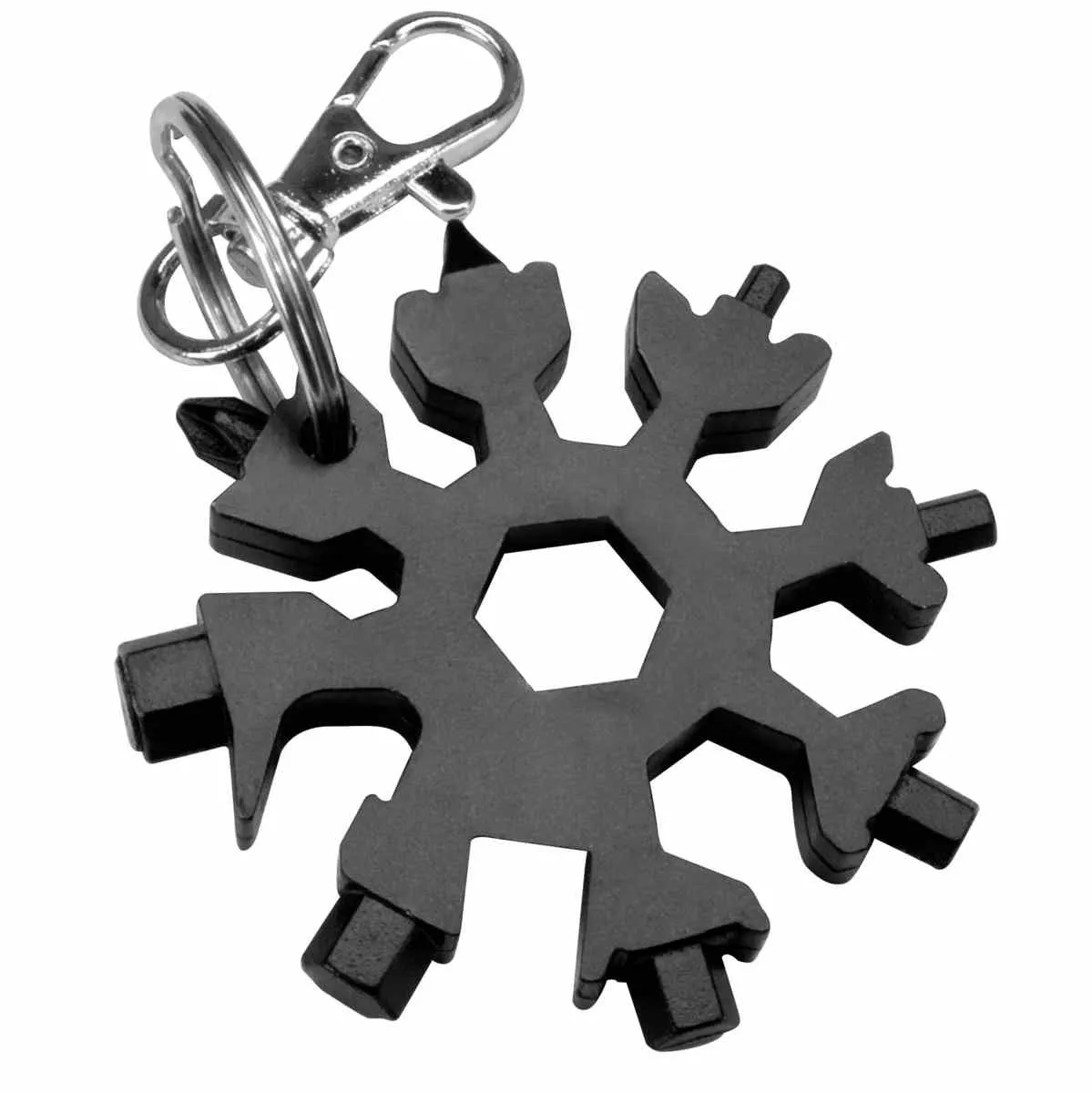 Schlüsselanhänger Multitool Schneeflocke schwarz