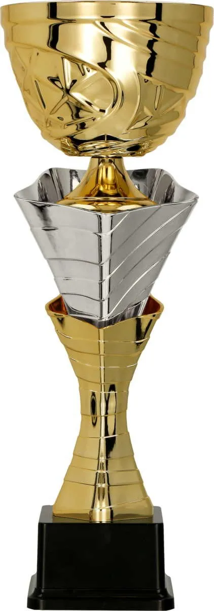 Gold with silver plastic trophy