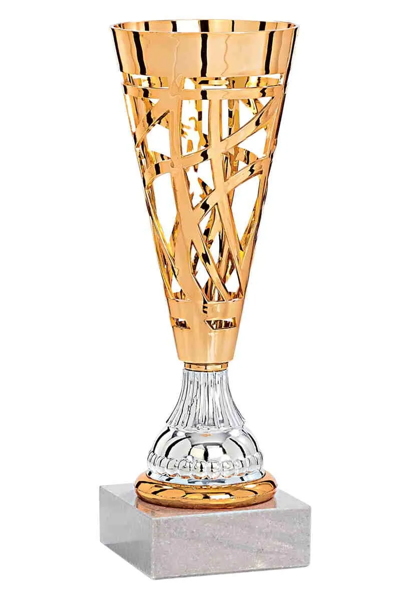 Pokal in gold aus Kunststoff 16 cm