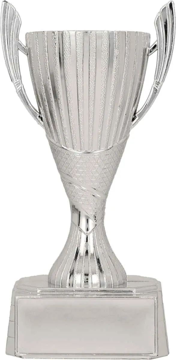 Pokal in silber aus Kunststoff 13 cm