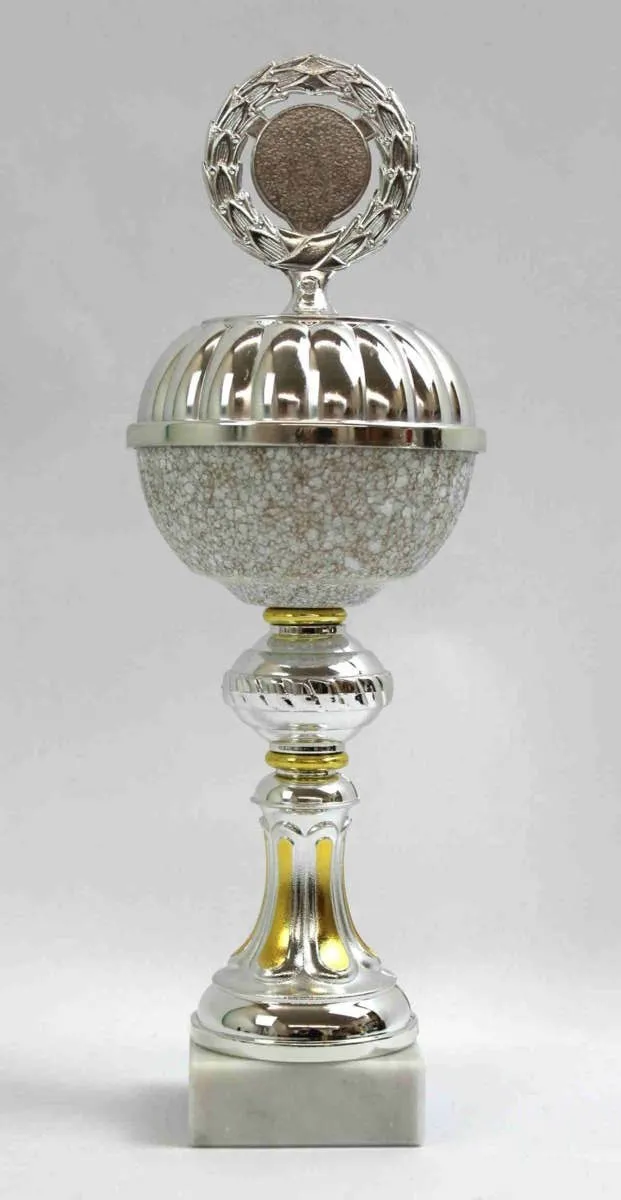 Pokal silber/gold mit Lorbeerkranz 25 cm
