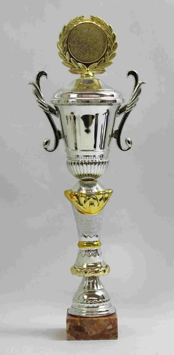 Pokal silber/gold mit Lorbeerkranz 44 cm