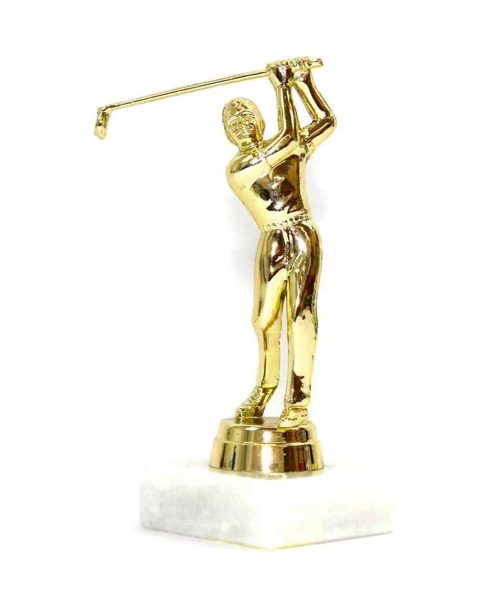 Figurine de trophee Golf hommes 14 cm or