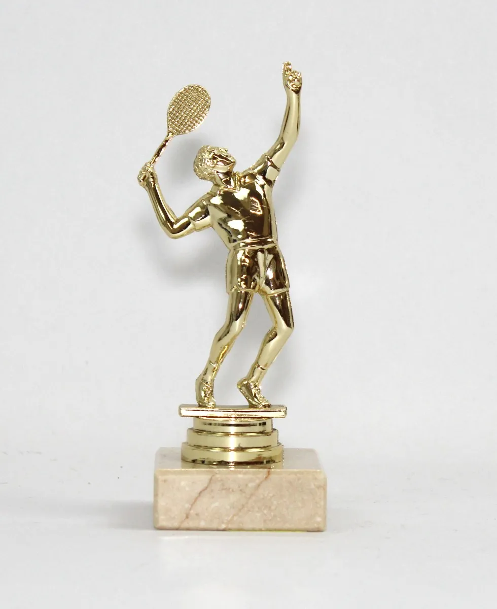 Support de trophée Tennis hommes 15 cm, or
