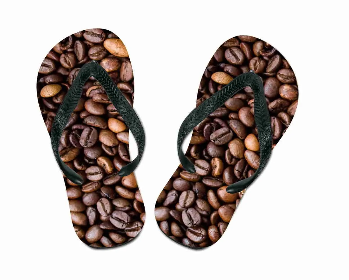 Flip flops coffee beans