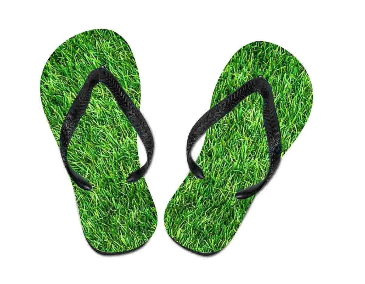 Flip flops grass