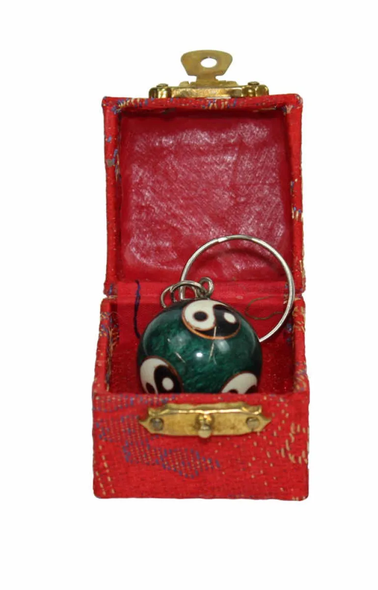 Qi Gong ball key ring pendant sound balls YingYang