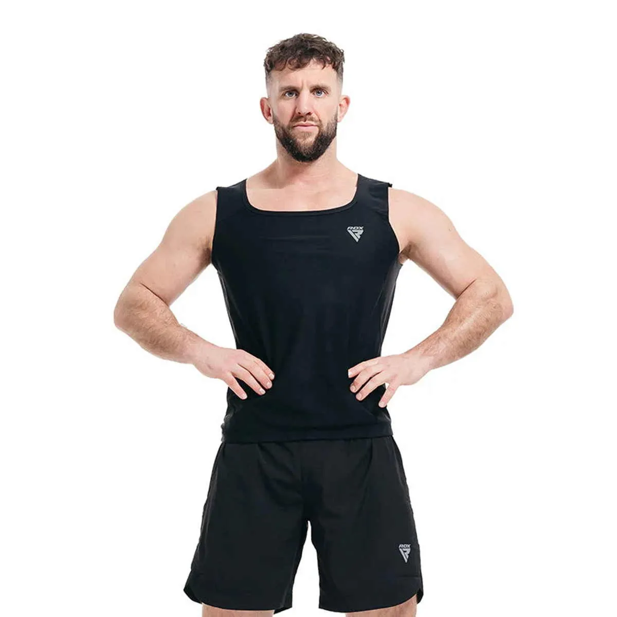 Sweat shirt sleeveless black RDX sauna shirt sweat waistcoat