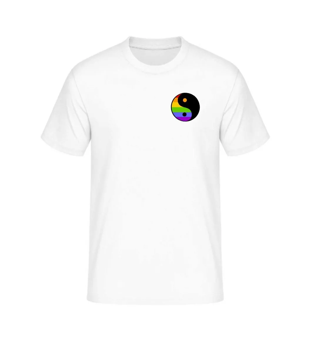 T-shirt Ying Yang rainbow white | Pride