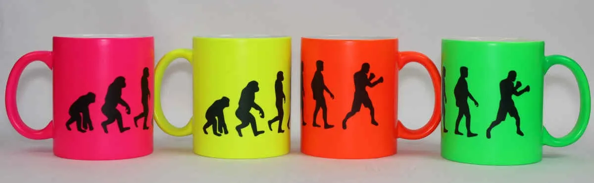 cup white/colourful printed with Karate colourful - Kopie - Kopie - Kopie