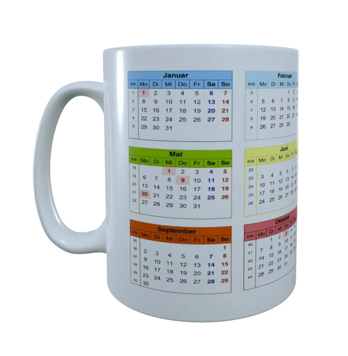 Becher - Kaffeetasse - Tasse Kalender Jahr 2024