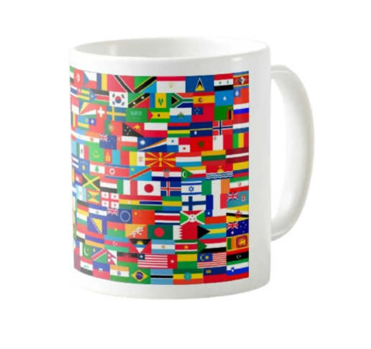 Becher - Kaffeetasse - Tasse mit den Fahnen der Welt