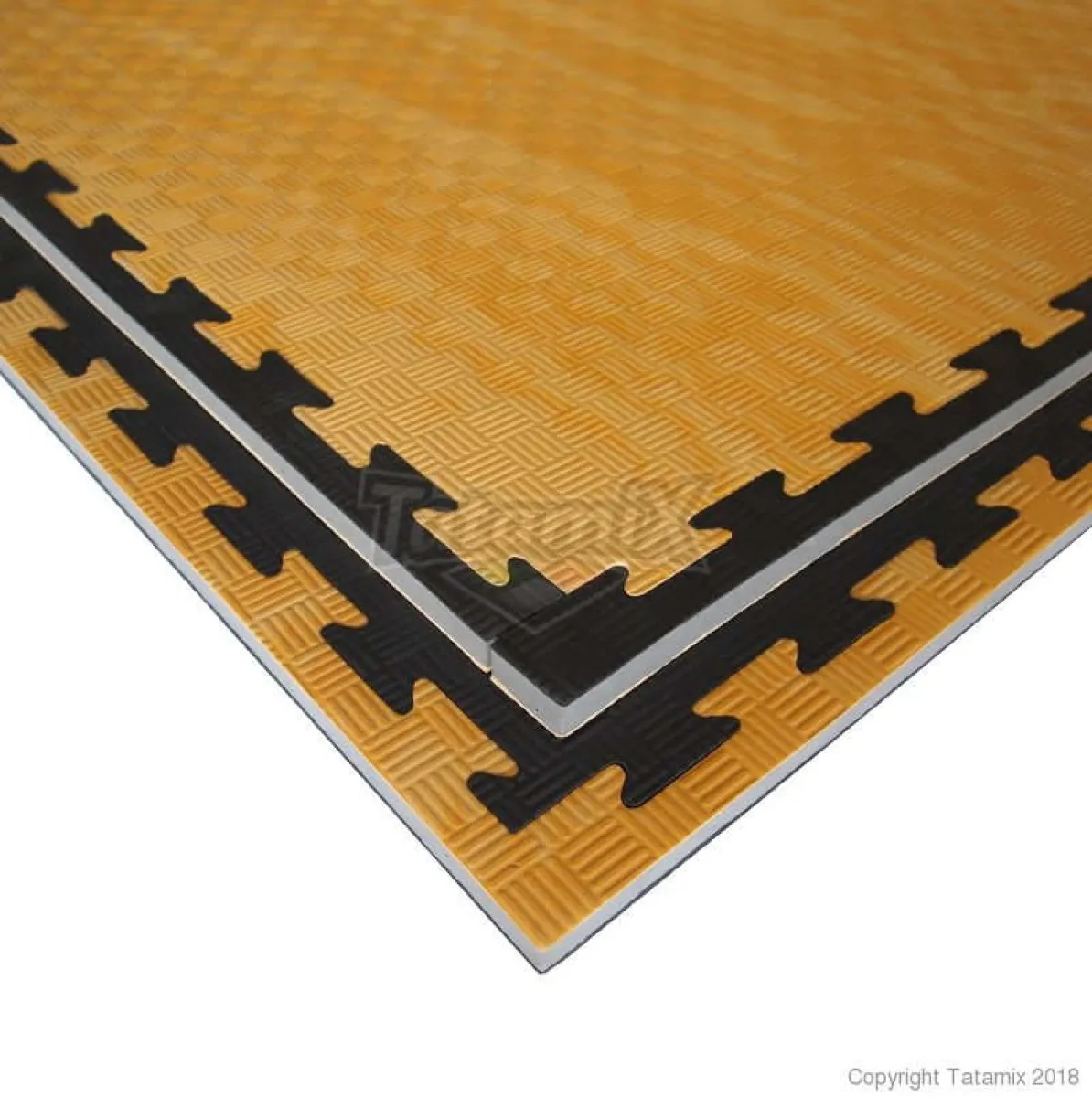 Tapis Tatami W20X brun bois/noir 100cm x 100cm x 2cm