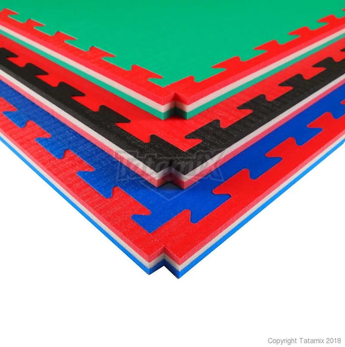 Tatami J30L mat green/white/red 100 cm x 100 cm x 3 cm
