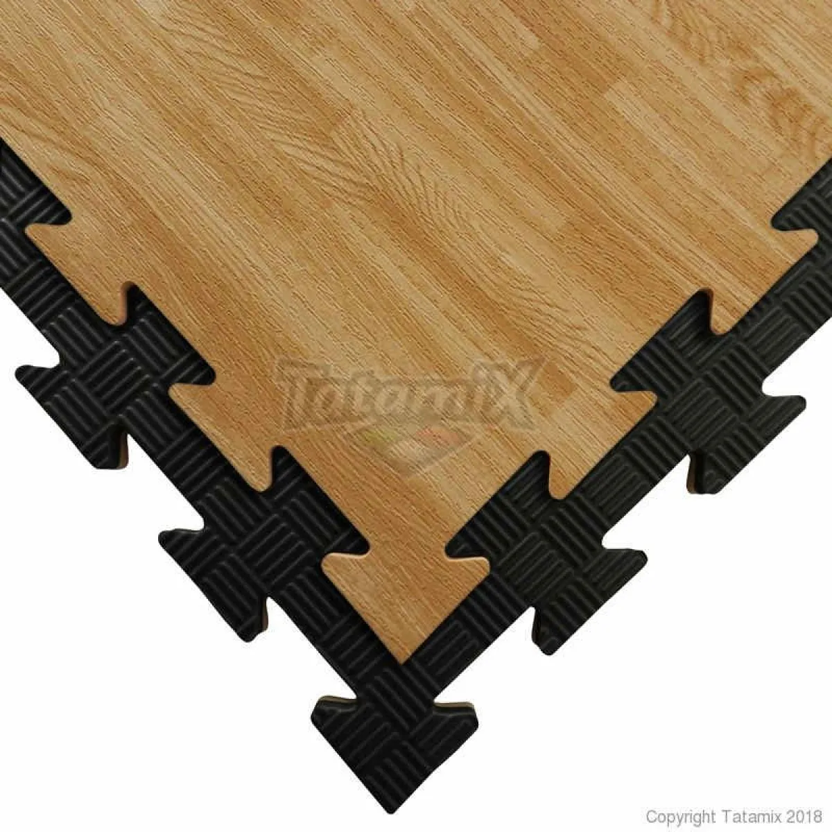 Tatami W20P wood-effect mat brown/black 100 cm x 100 cm x 2 cm